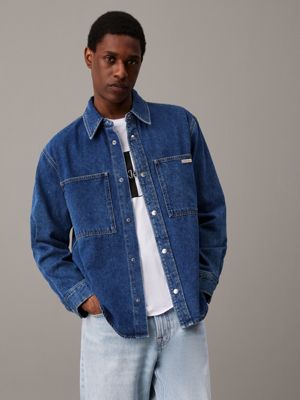 denim medium denim shirt for men calvin klein jeans