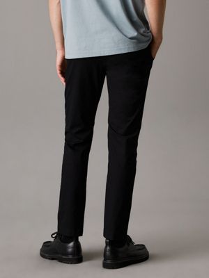 ck black tapered chino trousers for men calvin klein jeans