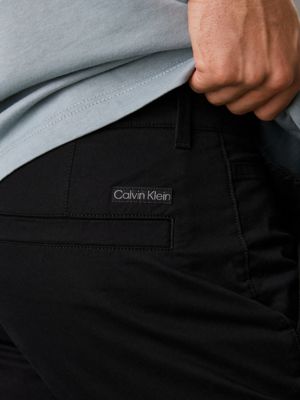 ck black tapered chino trousers for men calvin klein jeans