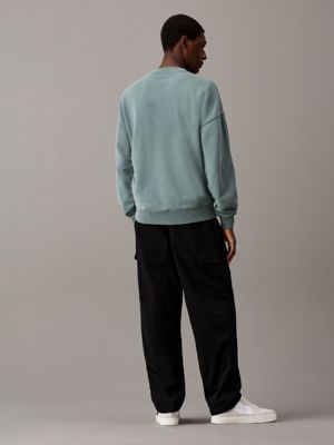 black cotton twill cargo pants for men calvin klein jeans