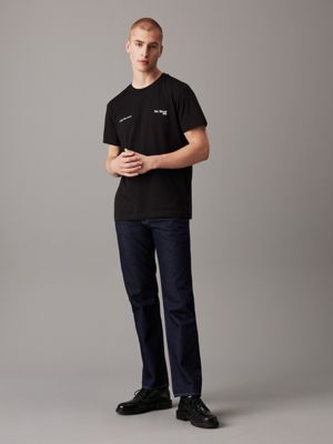 ck black logo t-shirt for men calvin klein jeans