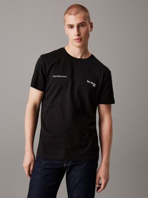 black logo t-shirt for men calvin klein jeans