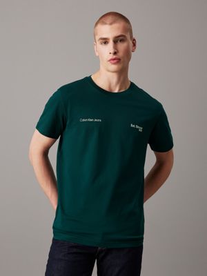 green logo t-shirt for men calvin klein jeans