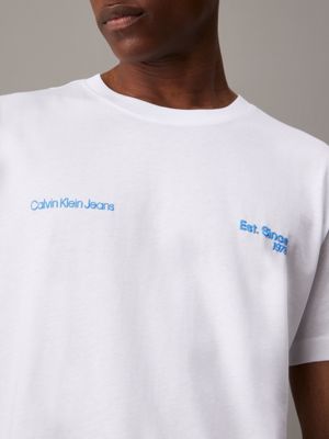 bright white logo t-shirt for men calvin klein jeans