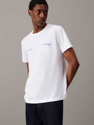 white logo t-shirt for men calvin klein jeans