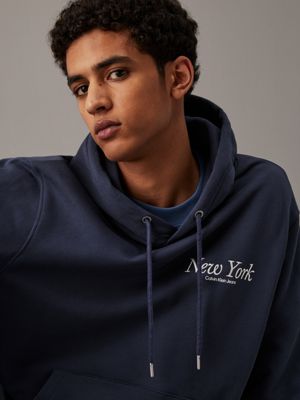 ink relaxed new york logo hoodie for men calvin klein jeans