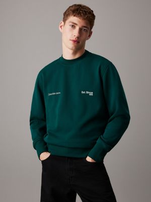 Calvin klein green sweatshirt on sale