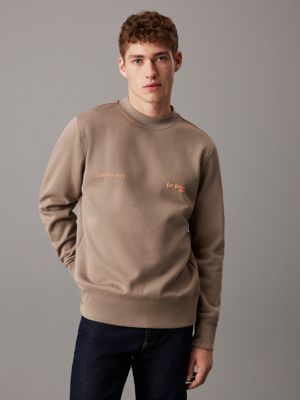 grey logo sweatshirt for men calvin klein jeans