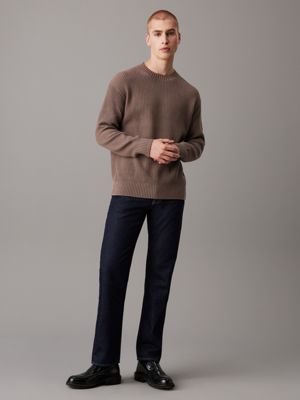 maglione in cotone a costine taglio relaxed falcon da uomini calvin klein jeans