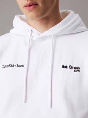 bright white multi logo hoodie for men calvin klein jeans