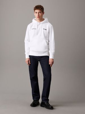 bright white multi logo hoodie for men calvin klein jeans