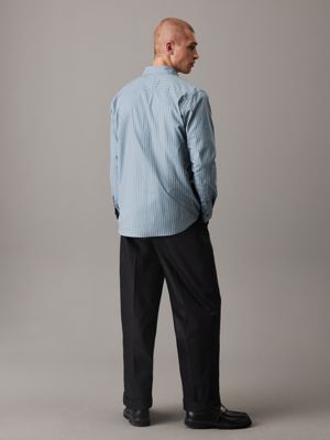 ck black relaxte tailored broek van keperstof voor heren - calvin klein jeans