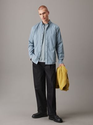 ck black relaxte tailored broek van keperstof voor heren - calvin klein jeans