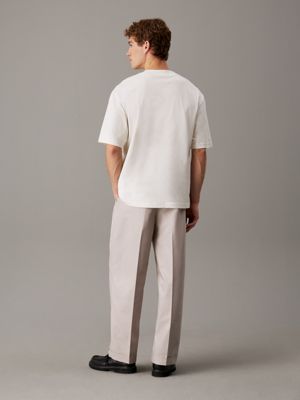 atmosphere relaxed tailored twill trousers for men calvin klein jeans