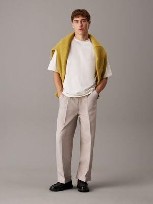 atmosphere relaxed tailored twill trousers for men calvin klein jeans