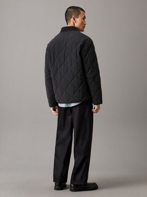 black quilted nylon jacket for men calvin klein jeans