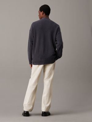 grey straight chino trousers for men calvin klein jeans