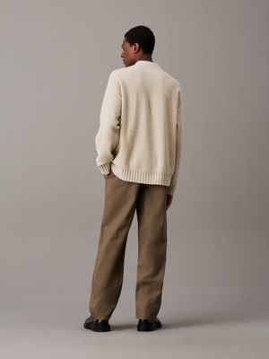 grey straight chino trousers for men calvin klein jeans