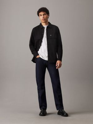 ck black relaxed utility shirt jacket for men calvin klein jeans