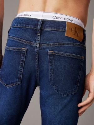 denim dark slim tapered jeans for men calvin klein jeans