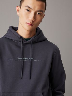 ebony minimal logo hoodie for men calvin klein jeans