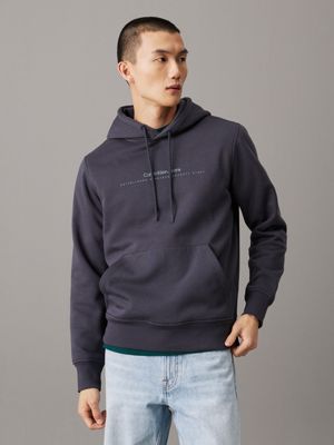 dark grey minimal logo hoodie for men calvin klein jeans