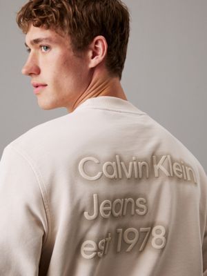 moonbeam back logo sweatshirt for men calvin klein jeans