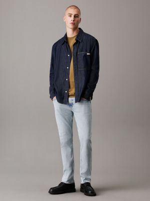 jean slim straight denim light pour hommes calvin klein jeans
