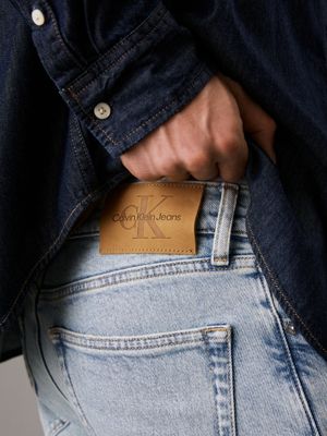 jean slim straight denim light pour hommes calvin klein jeans