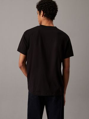 black monogram t-shirt for men calvin klein jeans