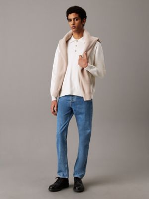 polo en coton ivory pour hommes calvin klein jeans
