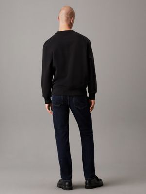 ck black relaxed monogram sweatshirt for men calvin klein jeans