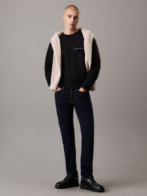 ck black relaxed monogram sweatshirt for men calvin klein jeans