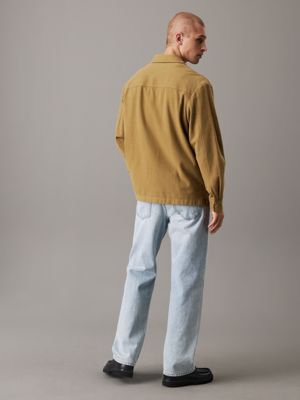 green swobodna kurtka koszulowa z flaneli dla mężczyźni - calvin klein jeans