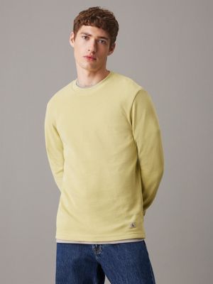 des long sleeve waffle t-shirt for men calvin klein jeans