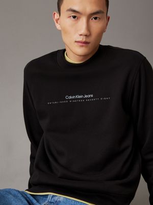 ck black minimal logo sweatshirt for men calvin klein jeans