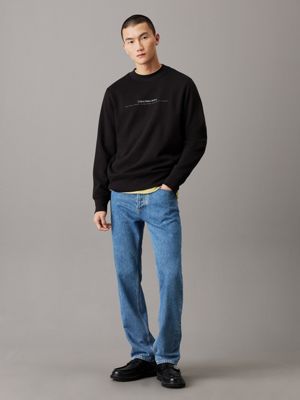 ck black minimal logo sweatshirt for men calvin klein jeans