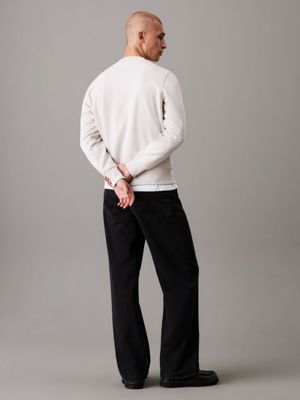 moonbeam minimal logo sweatshirt for men calvin klein jeans