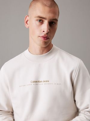 moonbeam minimal logo sweatshirt for men calvin klein jeans