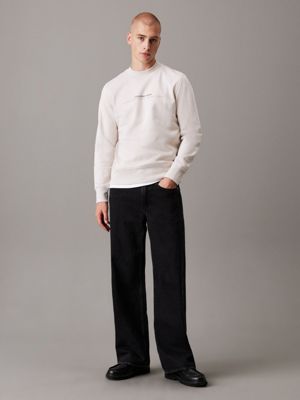 moonbeam minimal logo sweatshirt for men calvin klein jeans