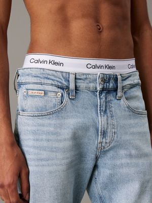 denim light slim tapered jeans for men calvin klein jeans