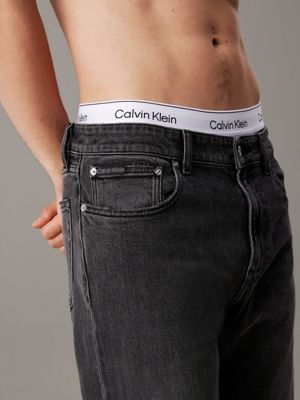 denim black slim straight jeans for men calvin klein jeans