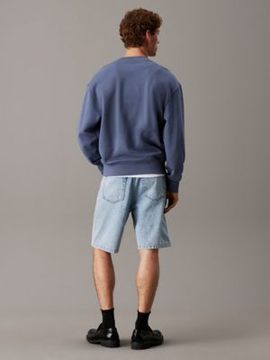 grisaille cotton terry monogram sweatshirt for men calvin klein jeans