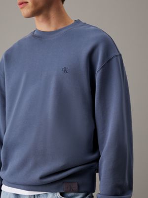 grisaille cotton terry monogram sweatshirt for men calvin klein jeans