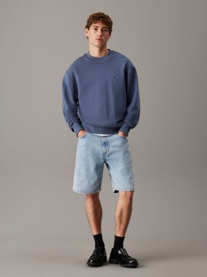 grisaille cotton terry monogram sweatshirt for men calvin klein jeans