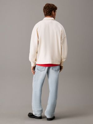 tofu cotton terry polo sweatshirt for men calvin klein jeans