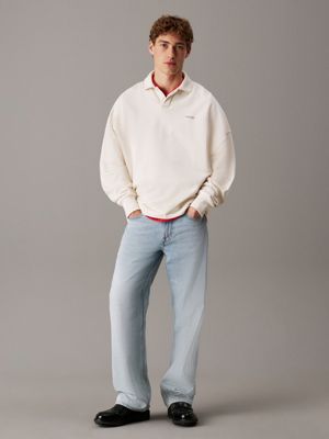 tofu cotton terry polo sweatshirt for men calvin klein jeans