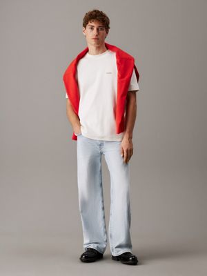 tofu cotton stretch badge t-shirt for men calvin klein jeans