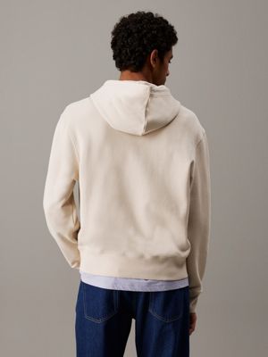 oatmeal logo appliqué hoodie for men calvin klein jeans