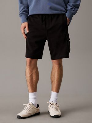 black cargo jogger shorts for men calvin klein jeans